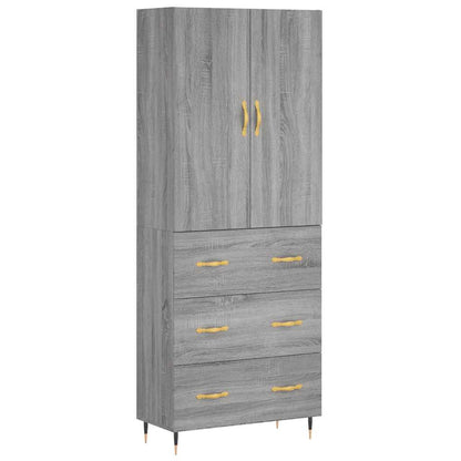 Highboard Grey Sonoma 69.5x34x180 cm Engineered Wood