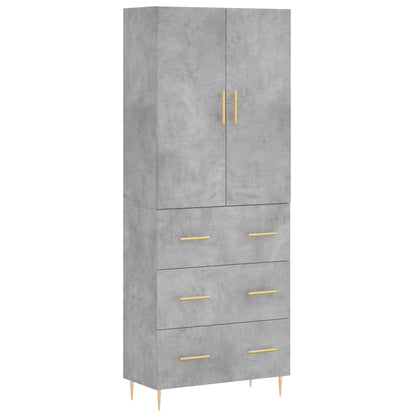 Highboard Concrete Grey 69,5x34x180 cm Engineered Wood