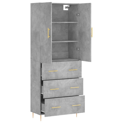 Highboard Concrete Grey 69,5x34x180 cm Engineered Wood
