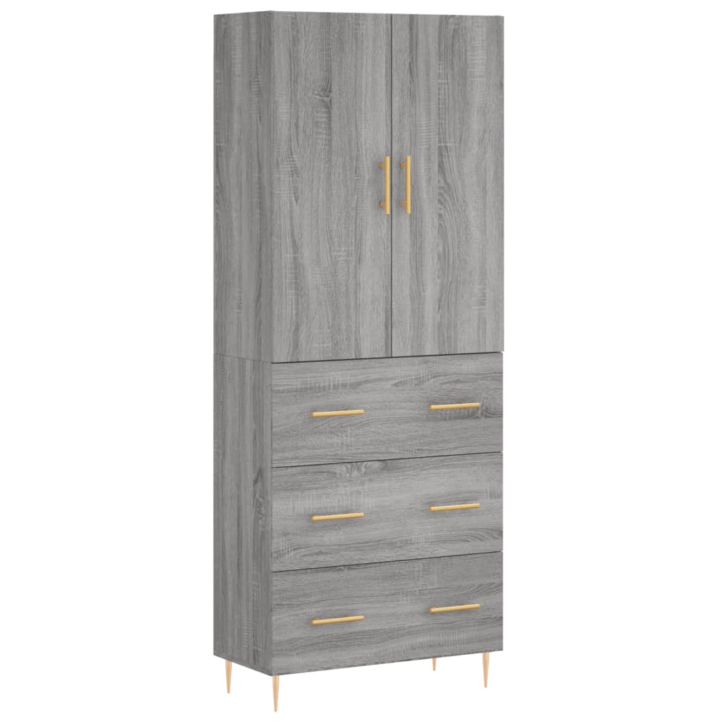 Highboard Grey Sonoma 69.5x34x180 cm Engineered Wood