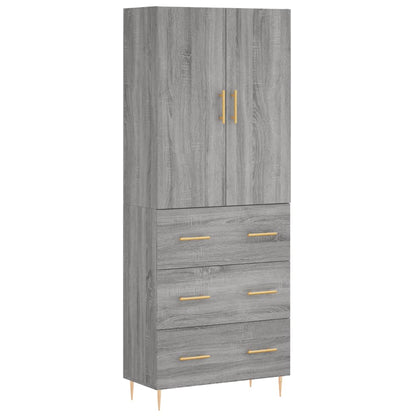 Highboard Grey Sonoma 69.5x34x180 cm Engineered Wood