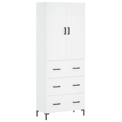 Highboard White 69,5x34x180 cm Engineered Wood