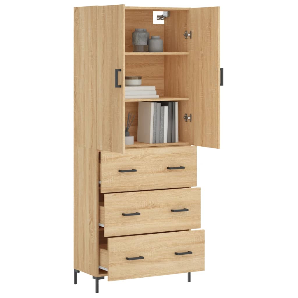 Highboard Sonoma Oak 69.5x34x180 cm Engineered Wood