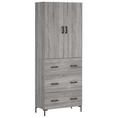 Highboard Grey Sonoma 69.5x34x180 cm Engineered Wood