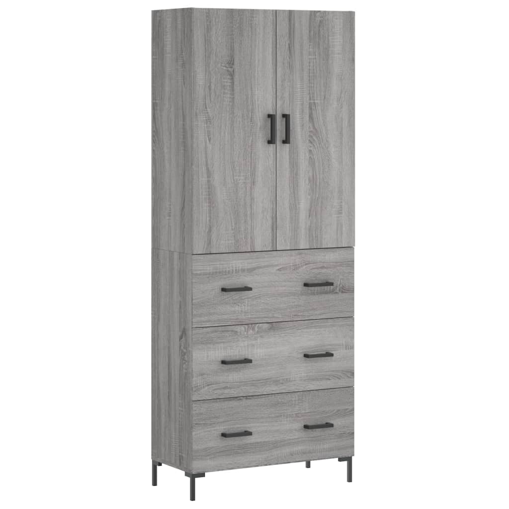 Highboard Grey Sonoma 69,5x34x180 cm Engineered Wood
