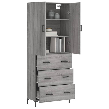 Highboard Grey Sonoma 69.5x34x180 cm Engineered Wood