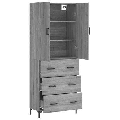 Highboard Grey Sonoma 69.5x34x180 cm Engineered Wood
