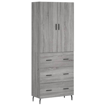 Highboard Grey Sonoma 69.5x34x180 cm Engineered Wood