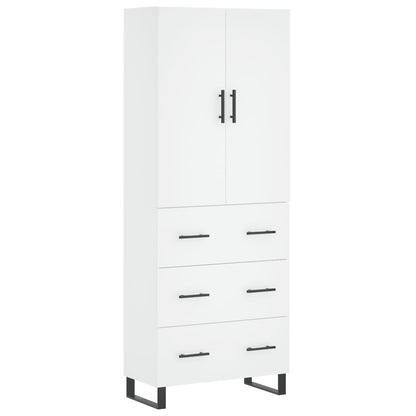 Highboard White 69,5x34x180 cm Engineered Wood