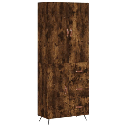 Highboard Smoked Oak 69.5x34x180 cm Engineered Wood