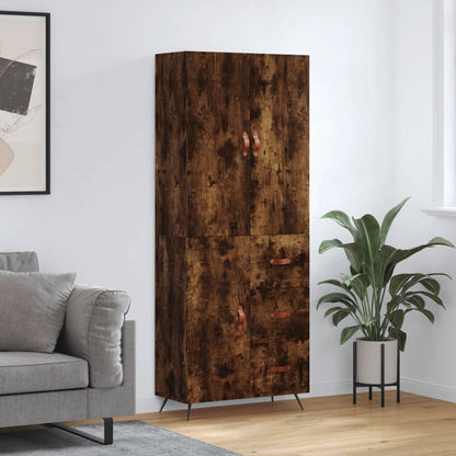 Highboard Smoked Oak 69.5x34x180 cm Engineered Wood