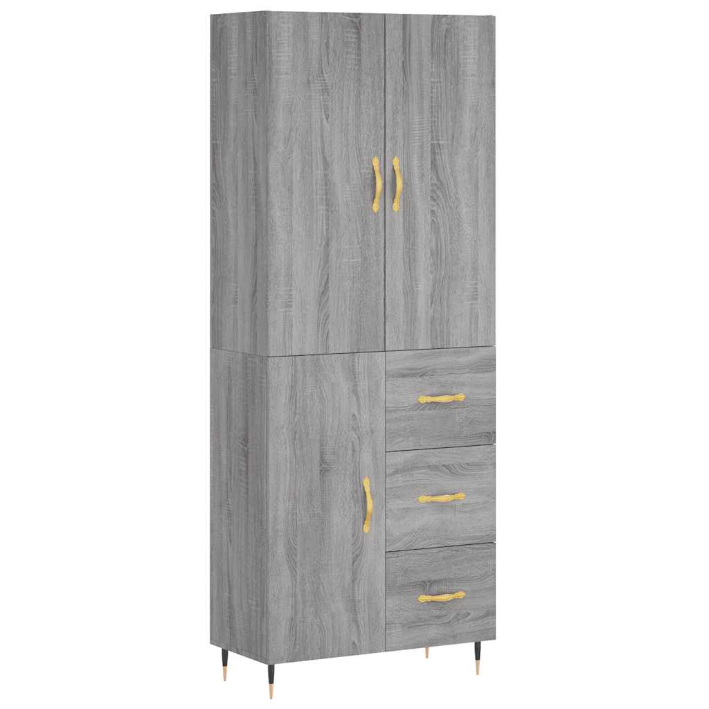 Highboard Grey Sonoma 69.5x34x180 cm Engineered Wood