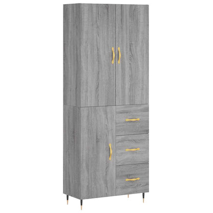 Highboard Grey Sonoma 69.5x34x180 cm Engineered Wood