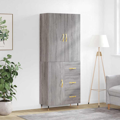 Highboard Grey Sonoma 69.5x34x180 cm Engineered Wood