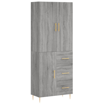 Highboard Grey Sonoma 69.5x34x180 cm Engineered Wood