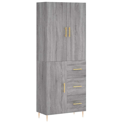 Highboard Grey Sonoma 69,5x34x180 cm Engineered Wood