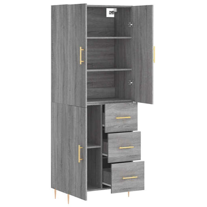 Highboard Grey Sonoma 69,5x34x180 cm Engineered Wood