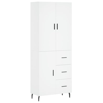 Highboard White 69,5x34x180 cm Engineered Wood