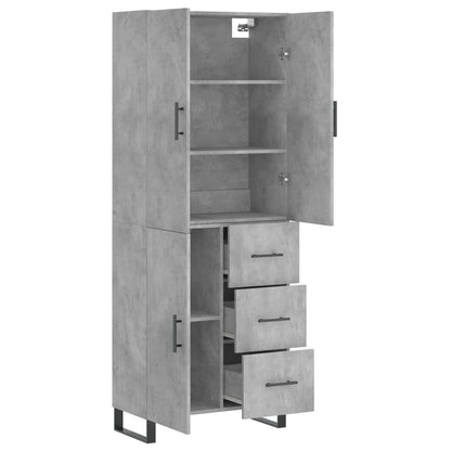 Highboard Concrete Grey 69,5x34x180 cm Engineered Wood