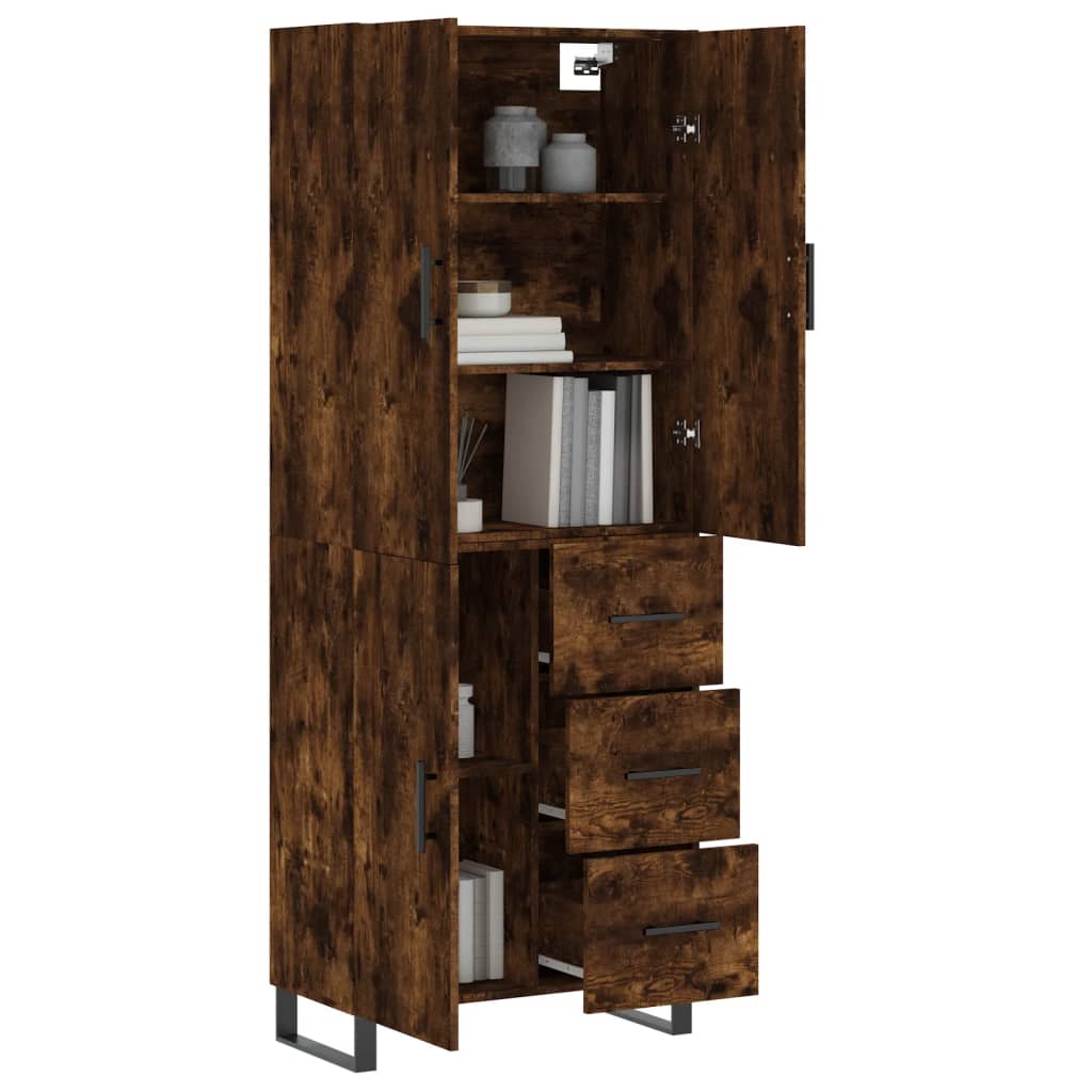 Highboard Smoked Oak 69.5x34x180 cm Engineered Wood
