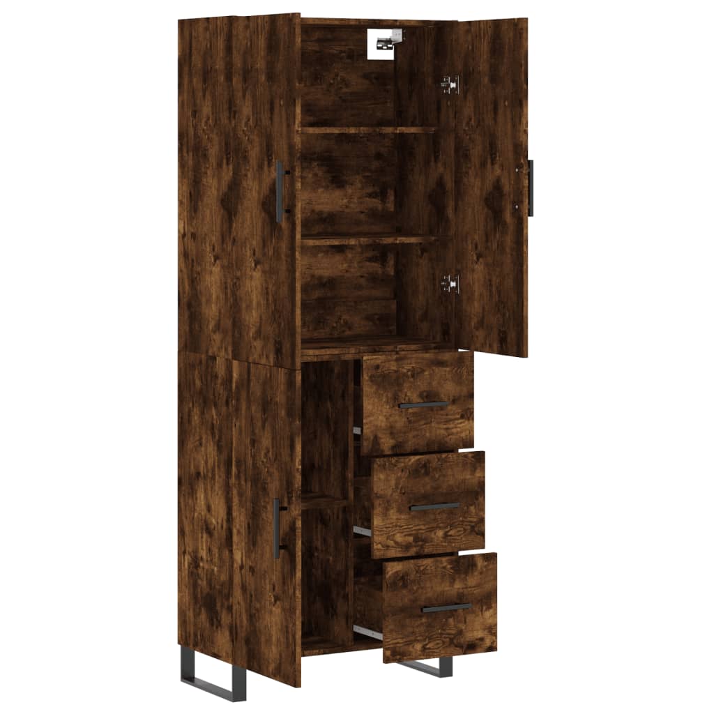 Highboard Smoked Oak 69.5x34x180 cm Engineered Wood