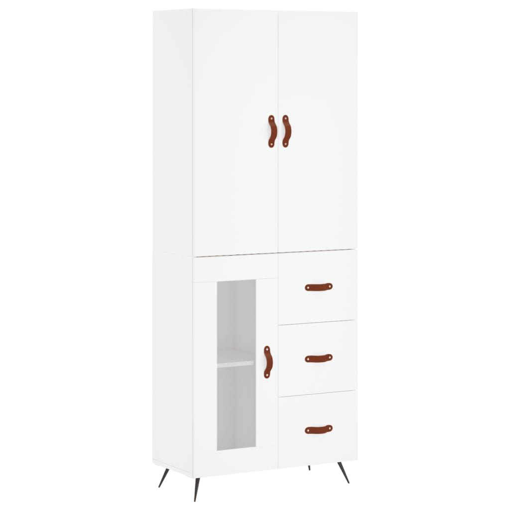Highboard White 69.5x34x180 cm Engineered Wood