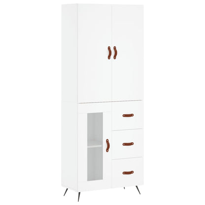 Highboard White 69.5x34x180 cm Engineered Wood