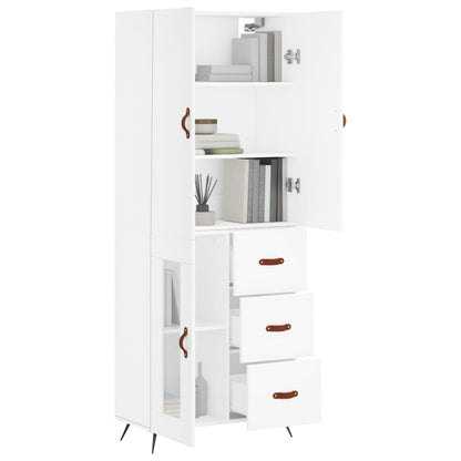 Highboard White 69,5x34x180 cm Engineered Wood