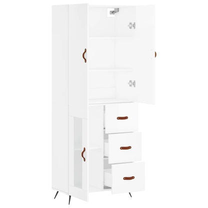 Highboard White 69.5x34x180 cm Engineered Wood