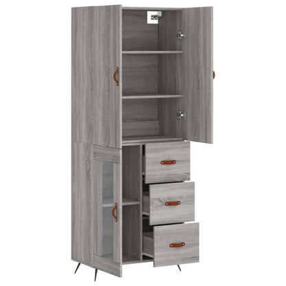 Highboard Grey Sonoma 69.5x34x180 cm Engineered Wood