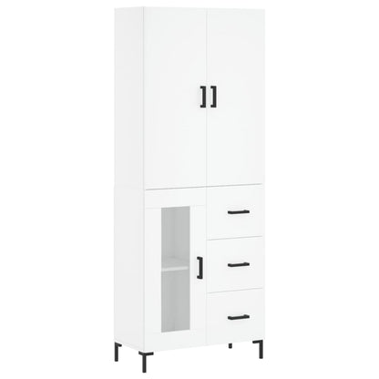 Highboard White 69.5x34x180 cm Engineered Wood