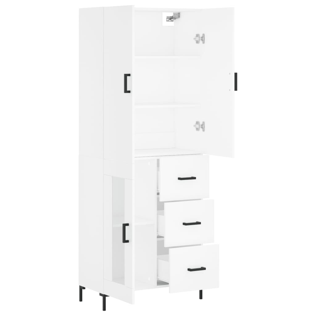 Highboard White 69.5x34x180 cm Engineered Wood