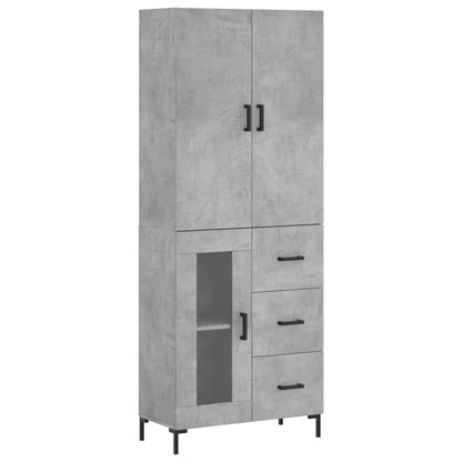 Highboard Concrete Grey 69.5x34x180 cm Engineered Wood
