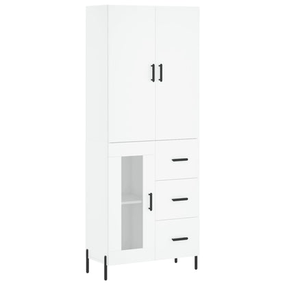 Highboard White 69.5x34x180 cm Engineered Wood