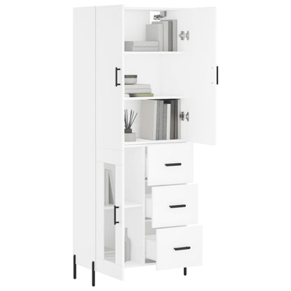 Highboard White 69.5x34x180 cm Engineered Wood