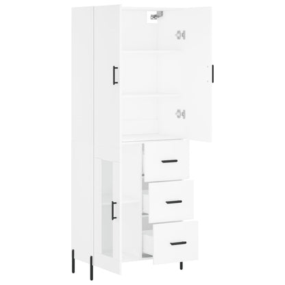 Highboard White 69.5x34x180 cm Engineered Wood