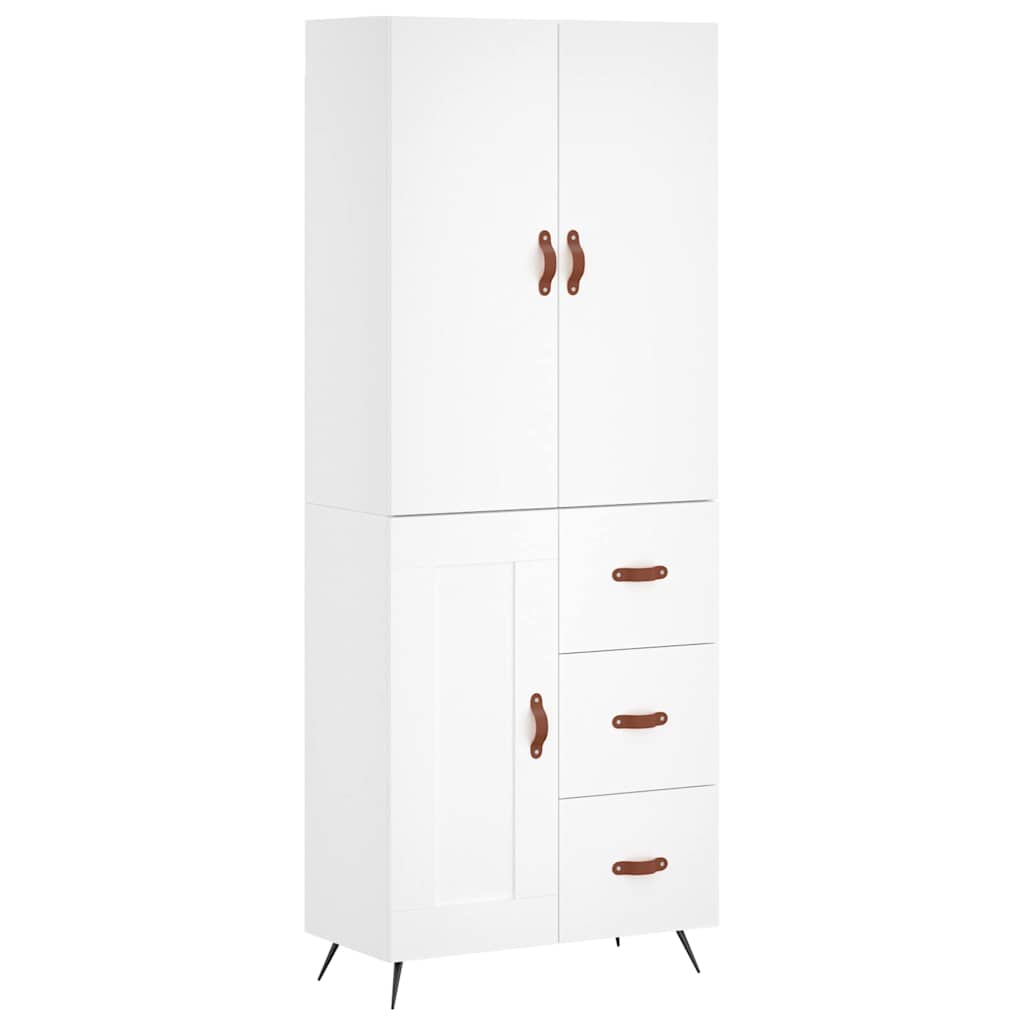Highboard White 69.5x34x180 cm Engineered Wood