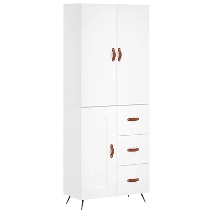 Highboard White 69.5x34x180 cm Engineered Wood