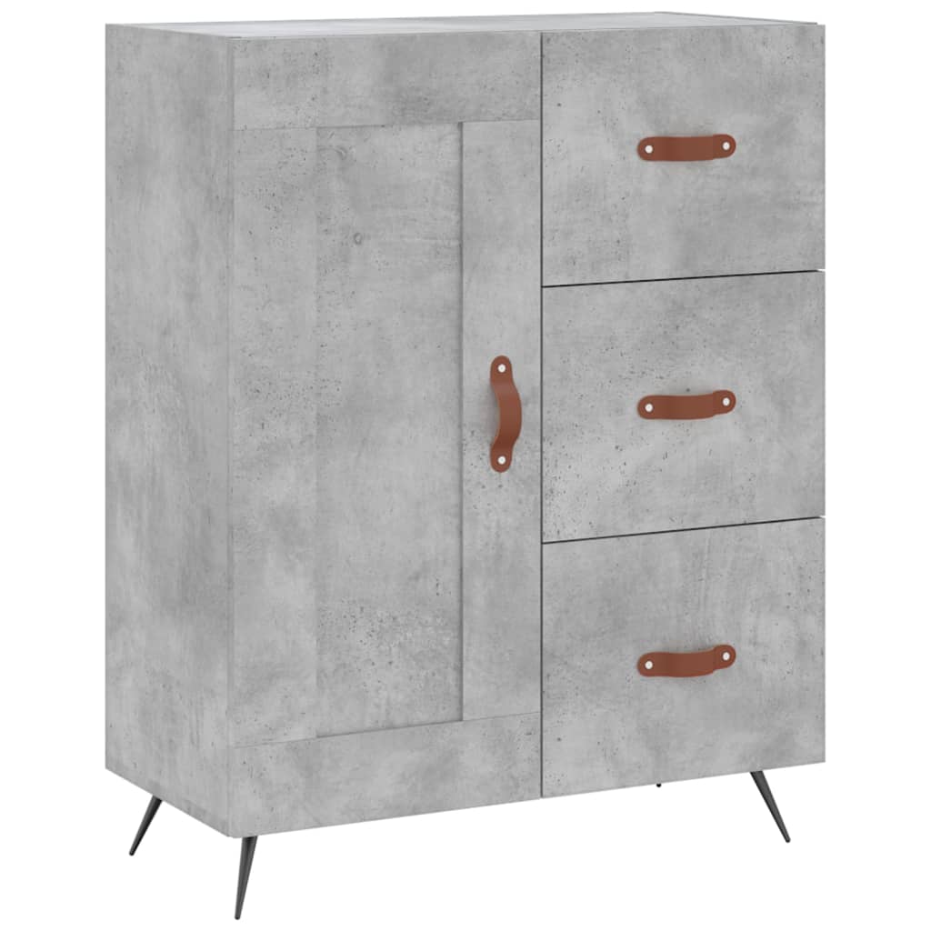 Highboard Concrete Grey 69.5x34x180 cm Engineered Wood