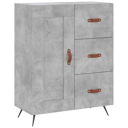 Highboard Concrete Grey 69.5x34x180 cm Engineered Wood