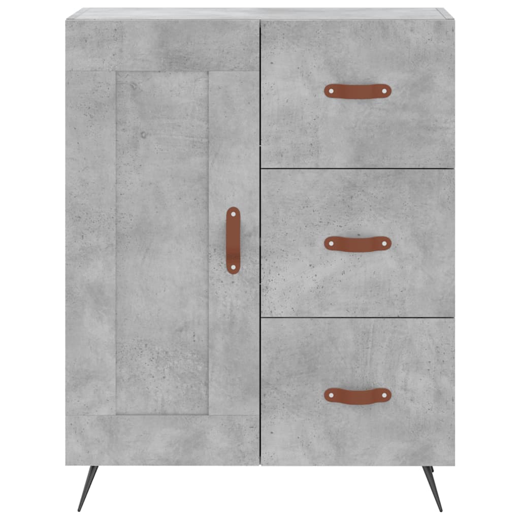 Highboard Concrete Grey 69.5x34x180 cm Engineered Wood