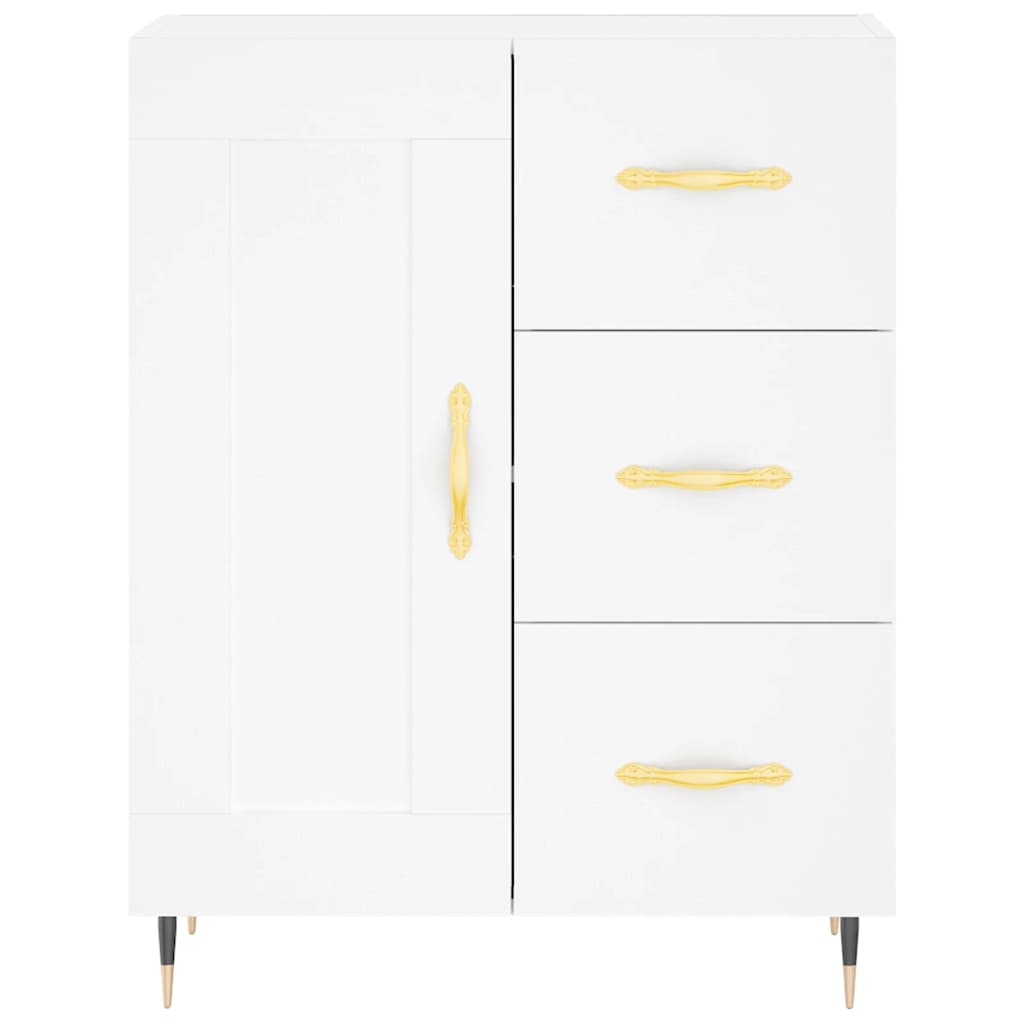 Highboard White 69.5x34x180 cm Engineered Wood