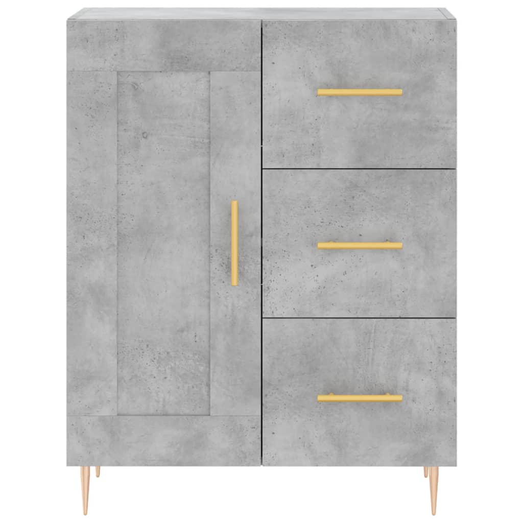 Highboard Concrete Grey 69.5x34x180 cm Engineered Wood