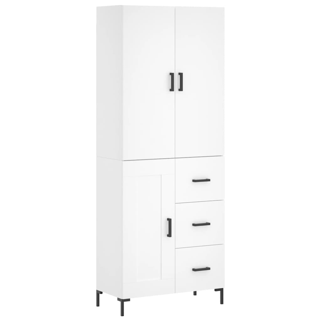 Highboard White 69.5x34x180 cm Engineered Wood