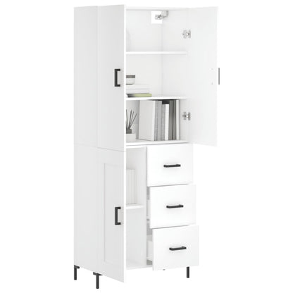 Highboard White 69.5x34x180 cm Engineered Wood