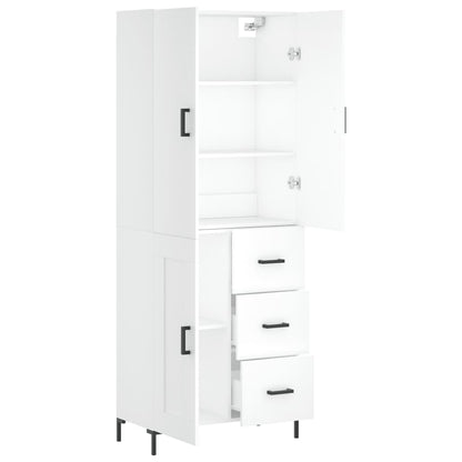 Highboard White 69.5x34x180 cm Engineered Wood