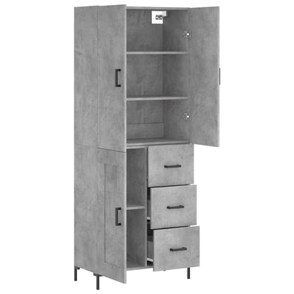 Highboard Concrete Grey 69.5x34x180 cm Engineered Wood