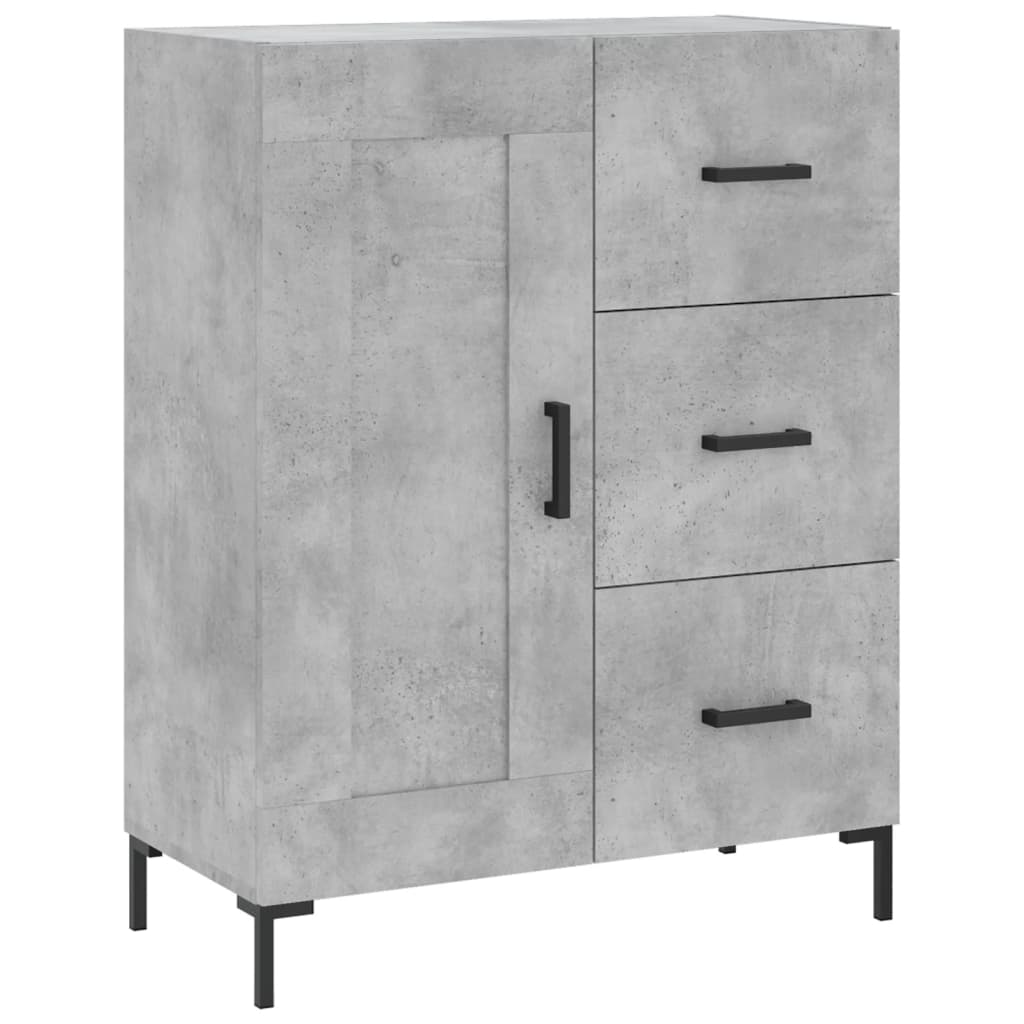 Highboard Concrete Grey 69.5x34x180 cm Engineered Wood
