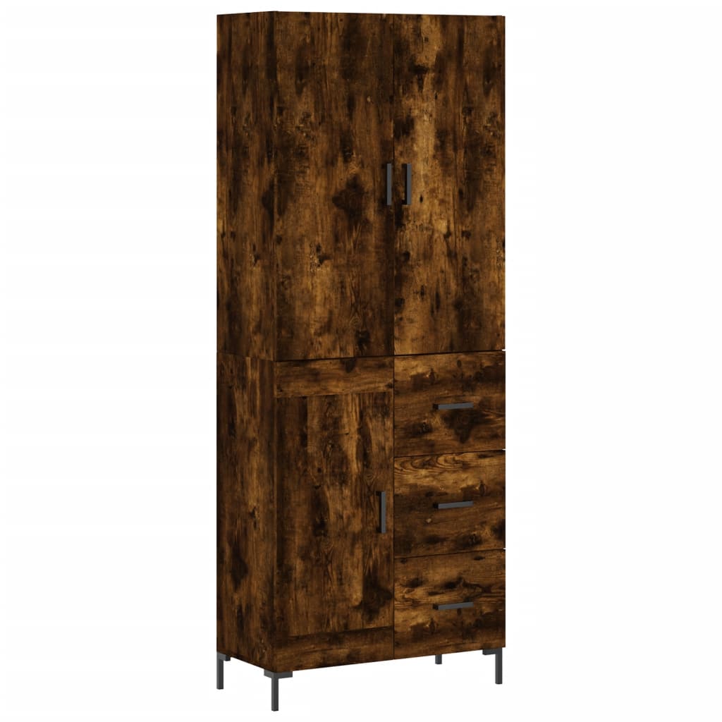 Highboard Smoked Oak 69.5x34x180 cm Engineered Wood