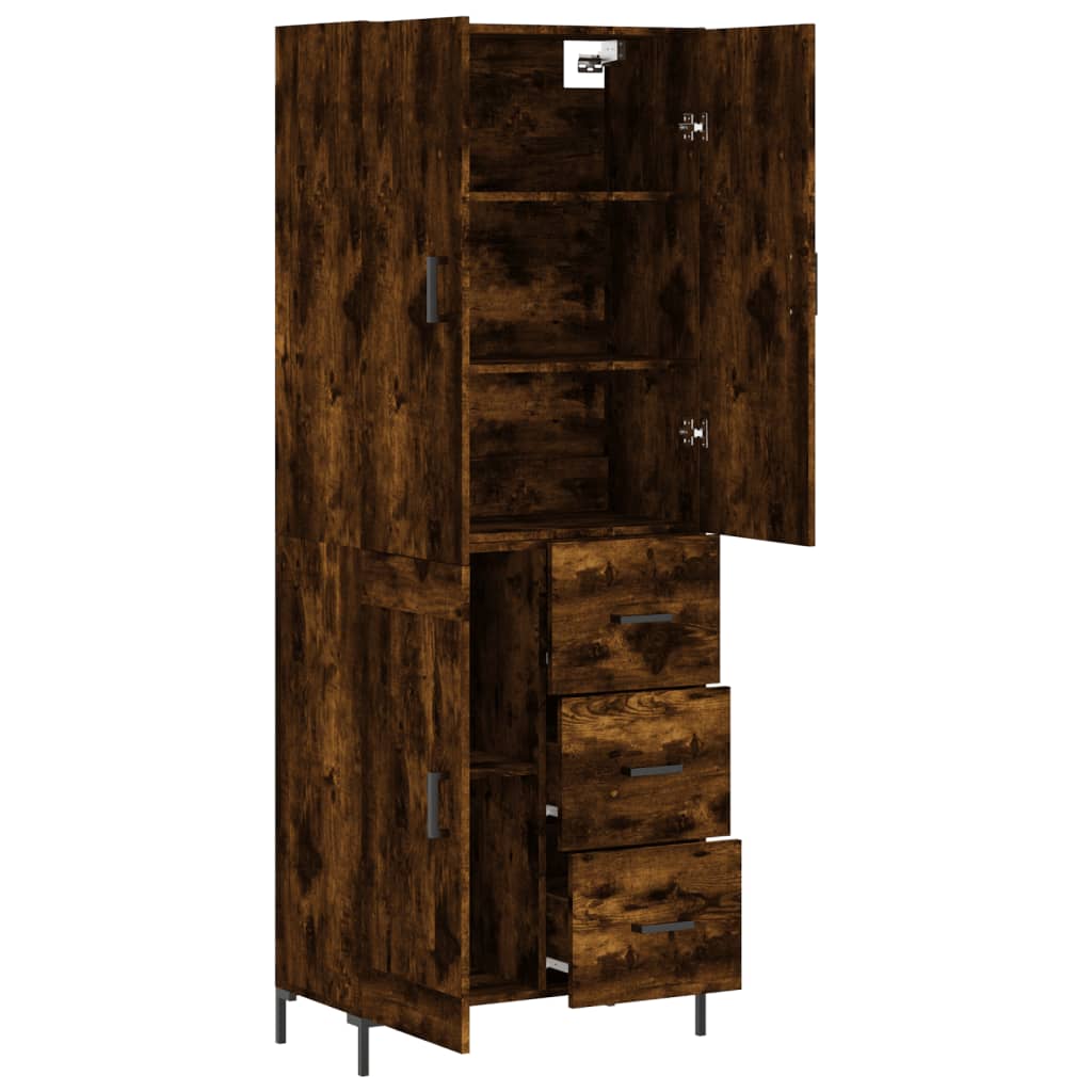 Highboard Smoked Oak 69.5x34x180 cm Engineered Wood